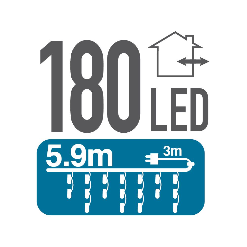 180 LED lampiņu virtene - lāstekas TROLLA