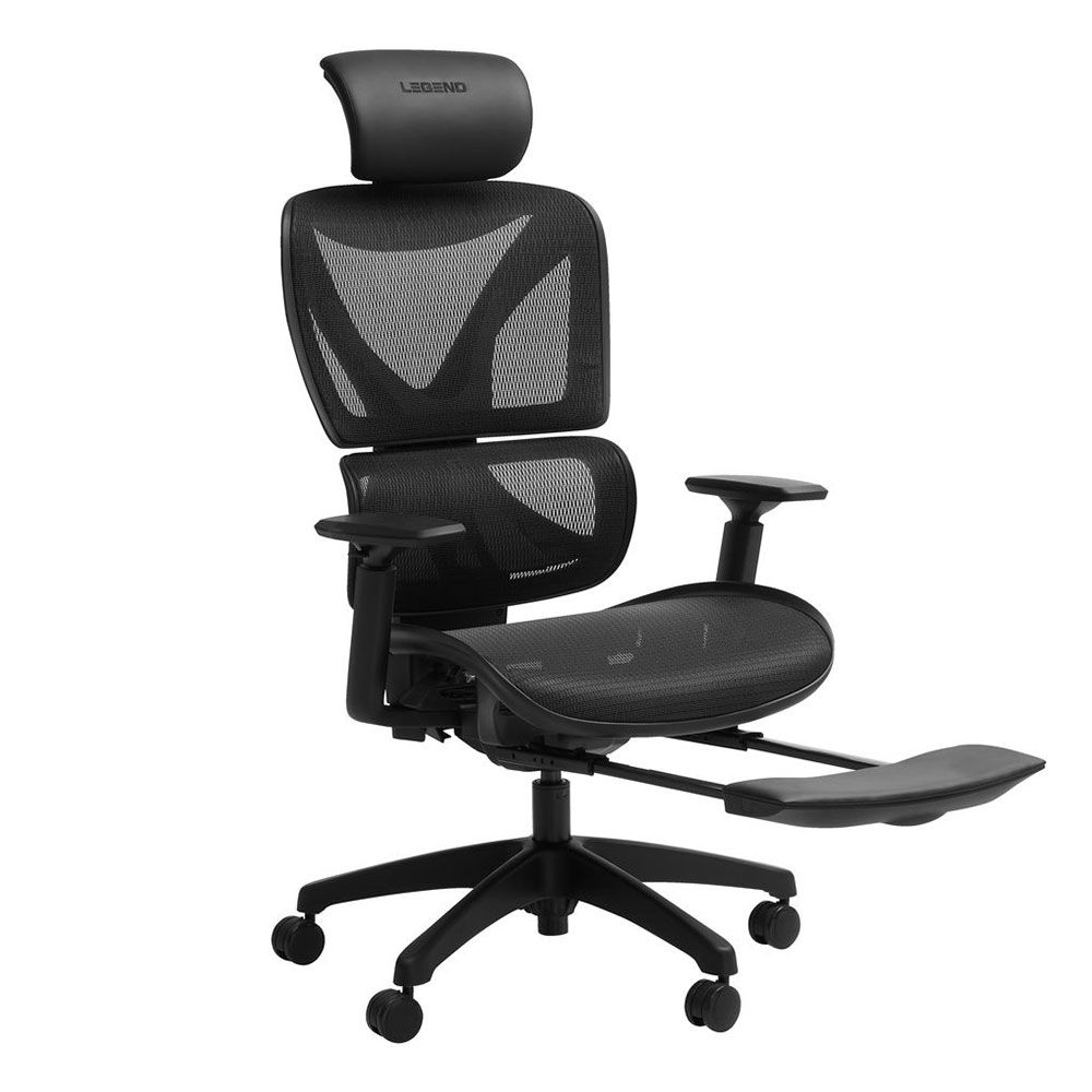 Ergonomisks datorspēļu krēsls ar kāju balstu GERLEV