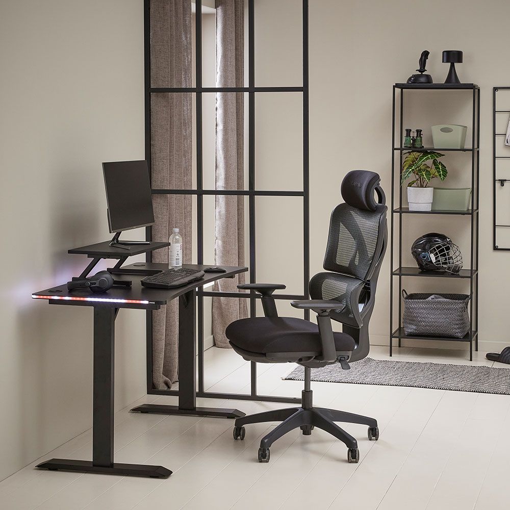 Ergonomisks datorspēļu krēsls ar kāju balstu GERLEV