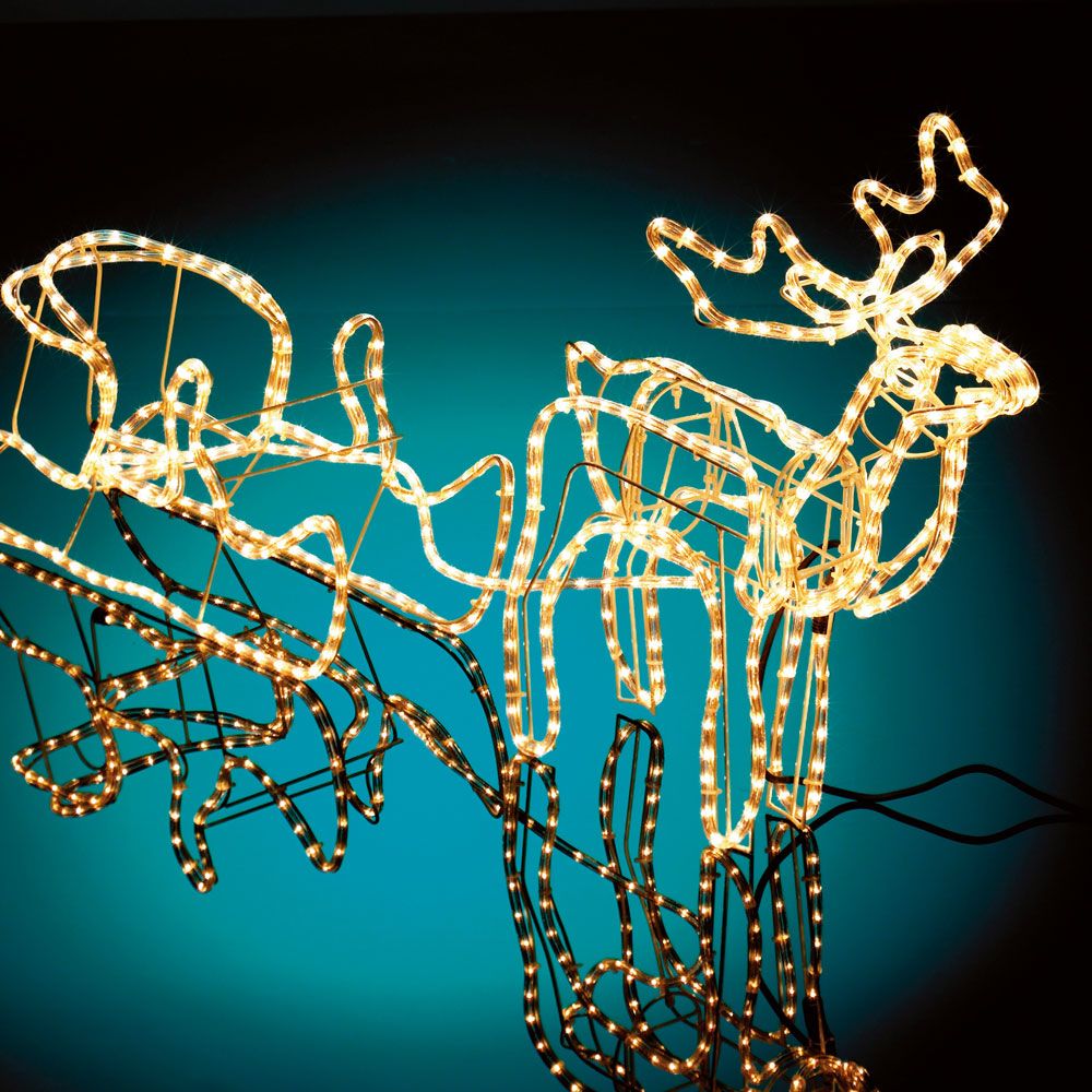 288 LED dekorācija - ziemeļbriedis ar kamanām PAVO